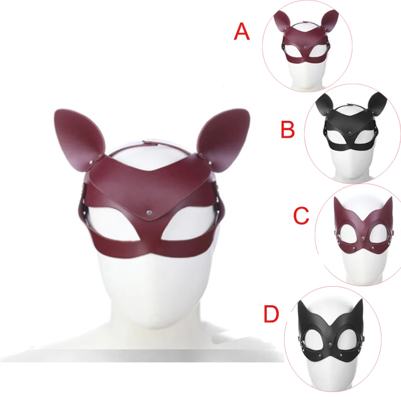SM Черная мягкая из искусственной кожи полный проводов капюшон маска Blindfold бандаж