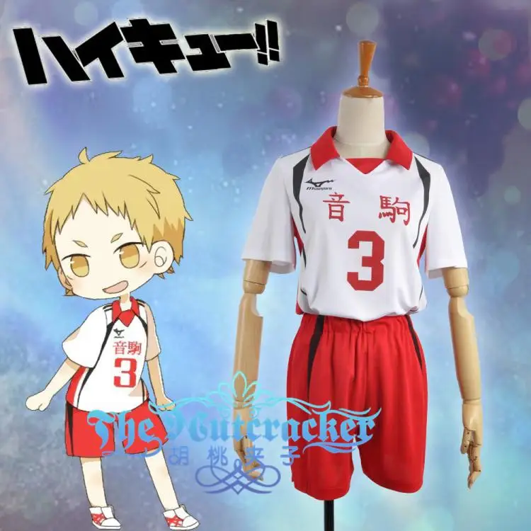 Аниме! Костюм для косплея Haikyuu NEKOMA школьная форма волейбола с номером 3 спортивный