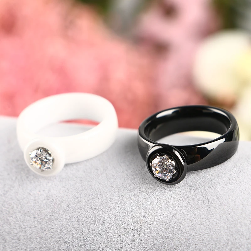 2018 модные керамические кольца с большими кристаллами элегантные ювелирные