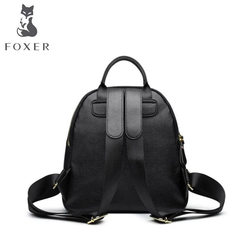 FOXER новая кожаная сумка простая дикая дорожная сумка первый слой кожаный маленький рюкзак женский