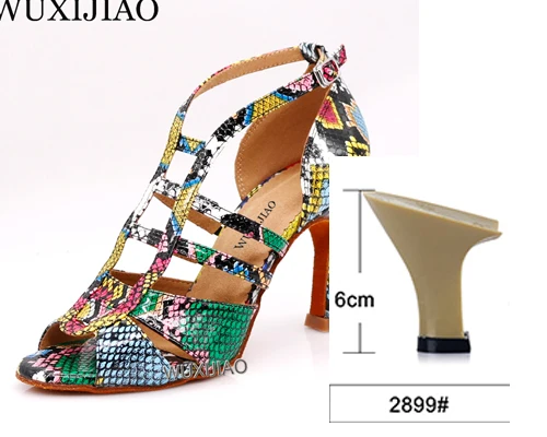 green heel 6cm WUXIJIAO; Обувь для бальных танцев; женская обувь; zapatos de mujer; обувь для латинских танцев; обувь для сальсы; chaussure femme - Цвет: green heel 6cm