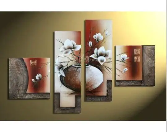 4 шт. абстрактный современный мути панель холст wall art Вертикальный цветок Орхидеи