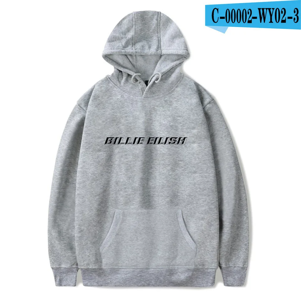Billie Eilish для мужчин женщин толстовки с капюшоном уличная Шик Панк плюс размеры