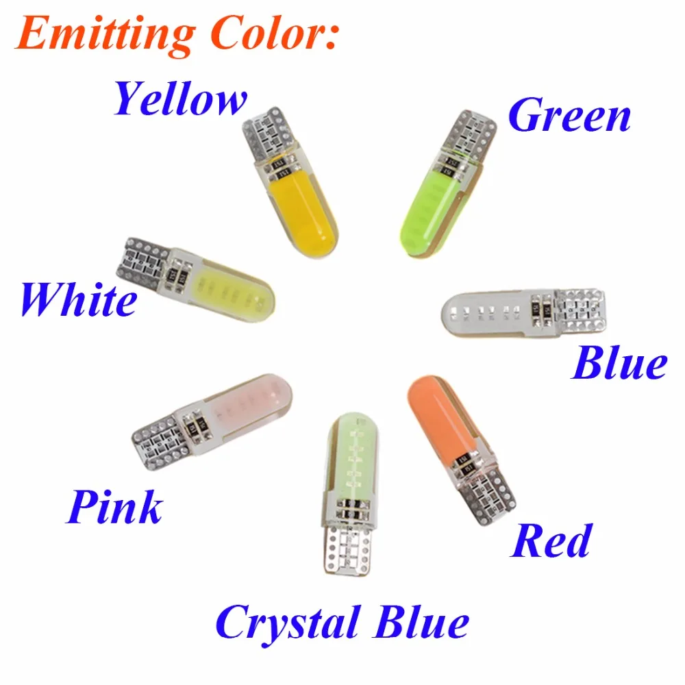 Flytop 10 шт. Автомобильный светодиодный силиконовый маленький светильник s T10 194 W5W COB