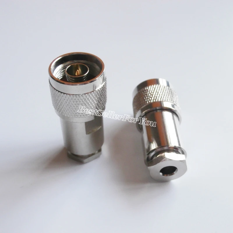 

1Pcs N male plug clamp straight For RG58 RG142 LMR195 RG400 RF Cable Connector