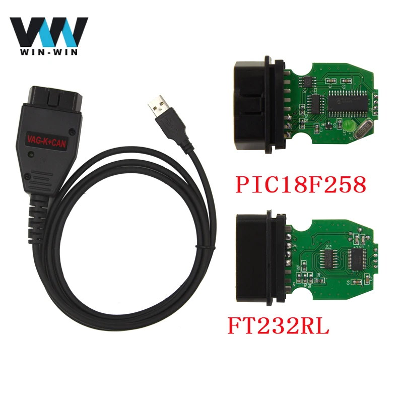 VAG K+ CAN Commander 1,4 OBD2 OBDII диагностический сканер с FT232RL PIC18F258 кабель с микросхемой для VW для Skoda для сиденья