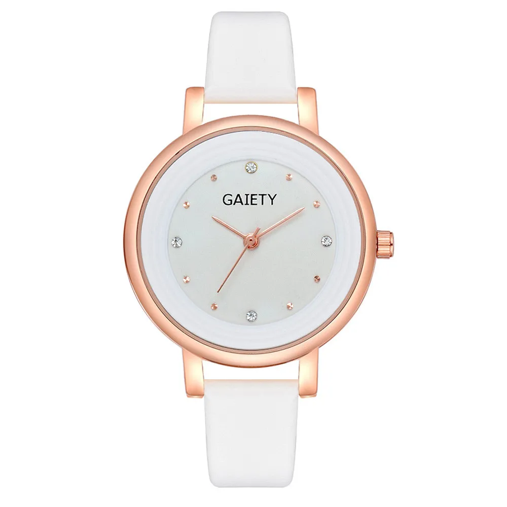 Женские наручные часы с ремешком из искусственной кожи аналоговые кварцевые