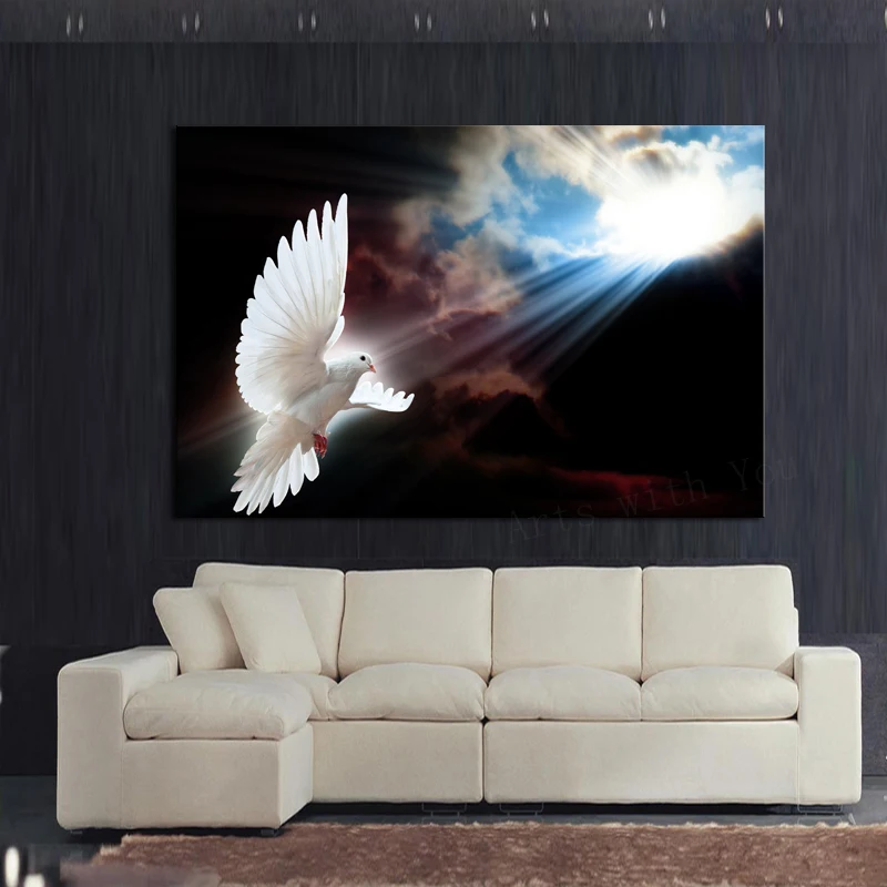 Лидер продаж 1 панель большой HD белый голубь декоративное солнце Художественная