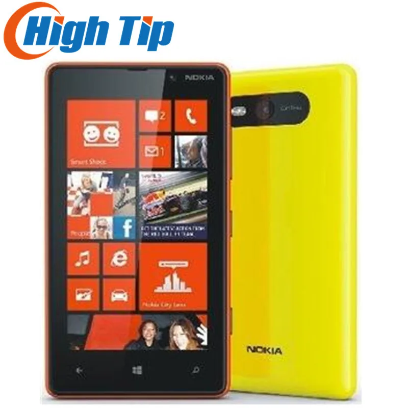 Оригинальный разблокированный Nokia Lumia 820 Windows мобильный телефон Wi-Fi GPS 8 Мп два ядра