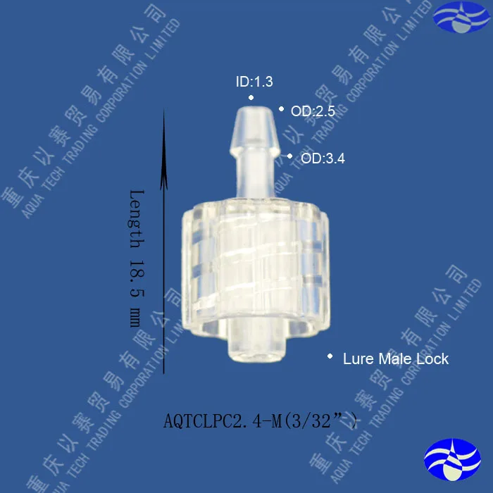 2 4 мм (3/32 &quot) медицинский luer разъем PC Мужской замок|medical connector|luer connectorluer lock male |