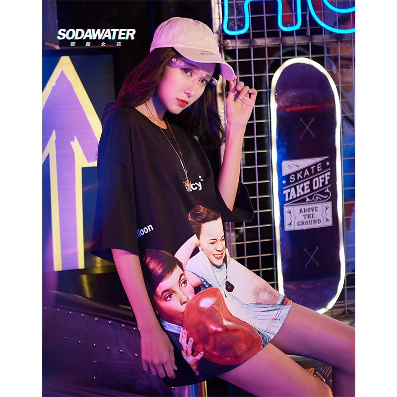 SODAWATER Harajuku футболка женская с воздушным шаром и забавным принтом Футболка