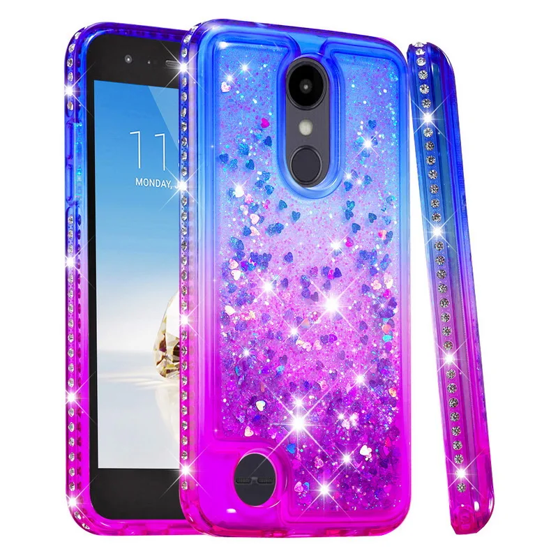 Блестящий Мягкий ТПУ чехол для LG Aristo 2/Aristo2 Plus/K8 2018 US жидкий зыбучий песок задняя