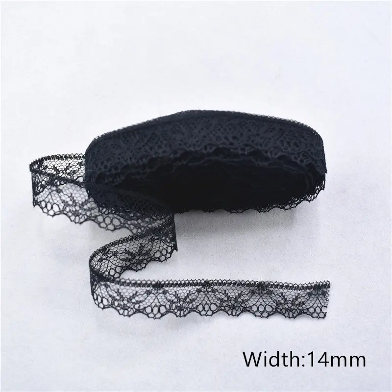 7 10 ярдов чистая Черная кружевная лента Width14-45mm африканская кружевная ткань кружевная отделка шитье Сделай Сам Вышивка Одежда свадебное украшение - Цвет: 7