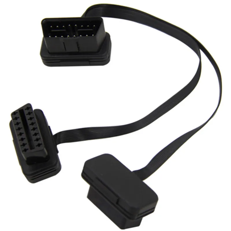 OBDII OBD II 2 OBD2 16 Pin кабель для плоский тонкий как лапша ELM327 Мужской Двойной Женский Y