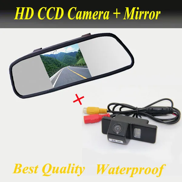 Автомобильный зеркальный монитор 2 в 1 HD 5 дюймов 800*480 + ccd парковочная камера для