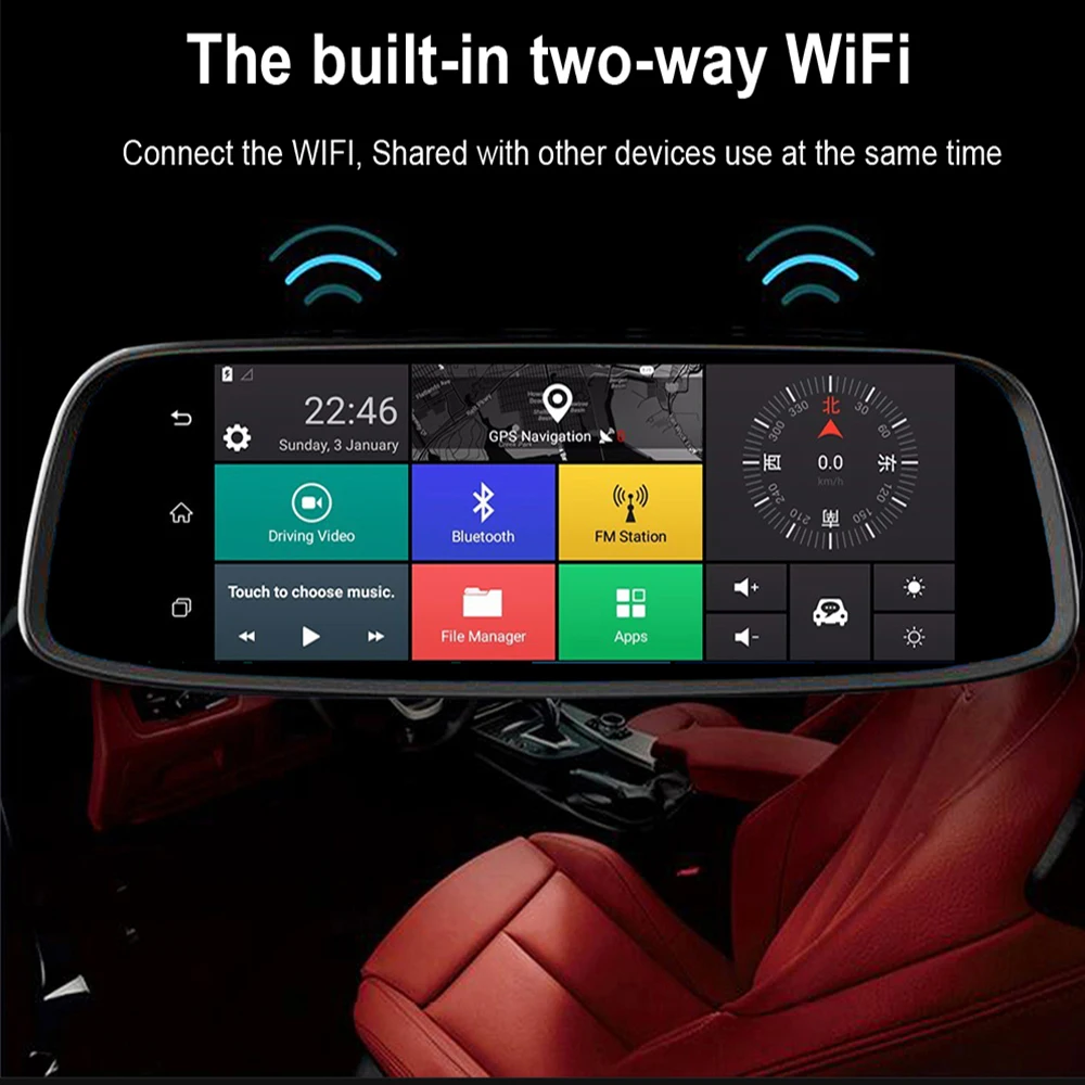2018 новая Автомобильная dvr камера Android 5 1 с gps 8 &quot4G специальное зеркало
