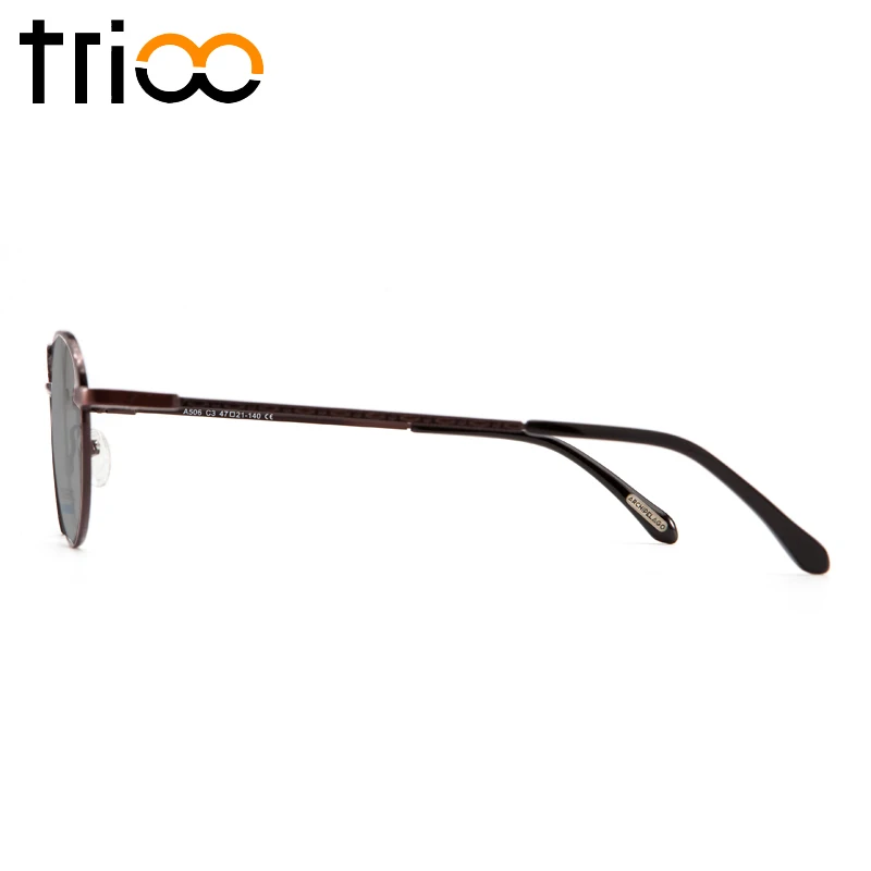 Круглые Солнцезащитные очки TRIOO в ретро стиле для мужчин и женщин винтажные с