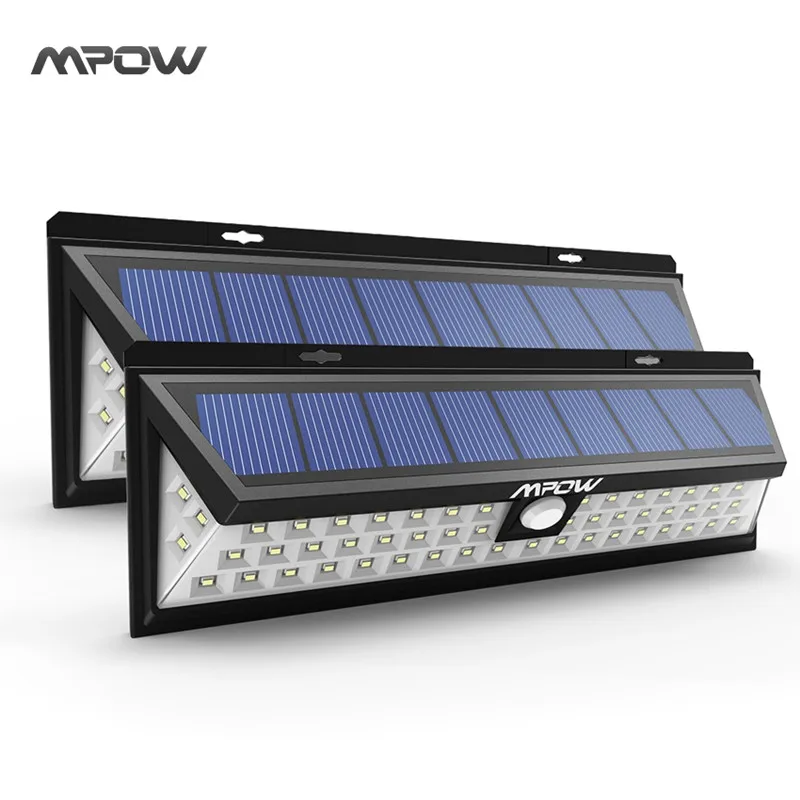 2pack Mpow CD020 Солнечный лампион светильник s Открытый датчик движения 54 светодиодный садовый светильник IP65 водонепроницаемый настенный светильник лампа для тропинки аварийный - Испускаемый цвет: 2pack