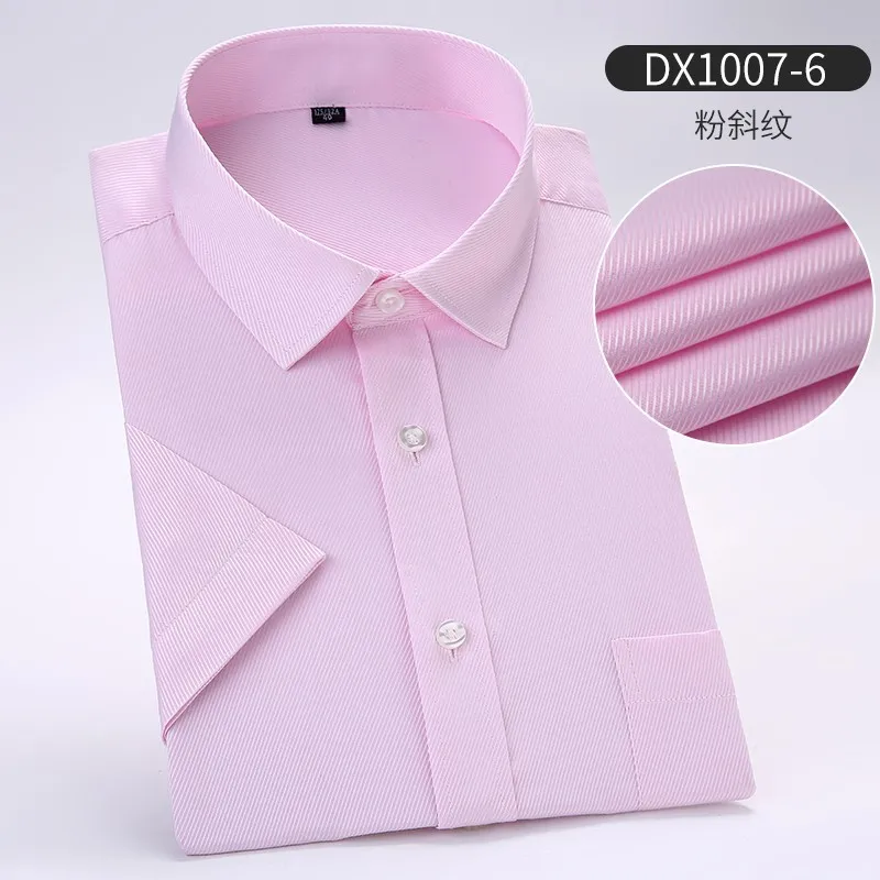 Большие размеры 8XL 7XL 6XL 5XL 4XL летние мужские рубашки с коротким рукавом однотонные повседневные рубашки зеленый тонкий твил Рабочая Мужская блузка - Цвет: D1007 6