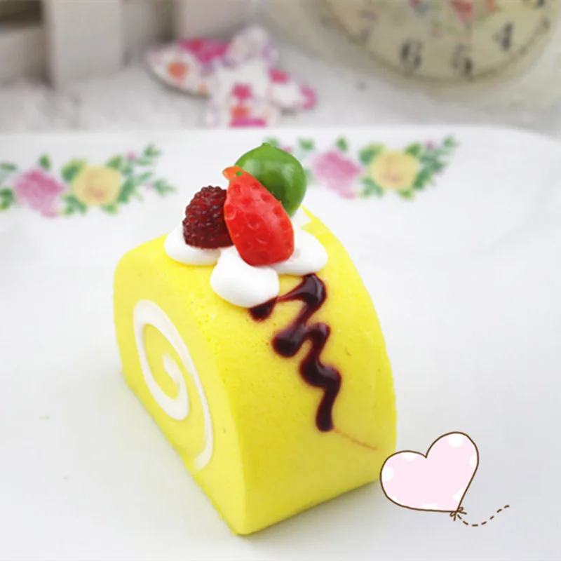 Kawaii Simulation Fruit Cream Swiss Roll Cake buns Squishy slow rising Bread Phone Strap cute Pendant Scented Squishes toys | Игрушки и