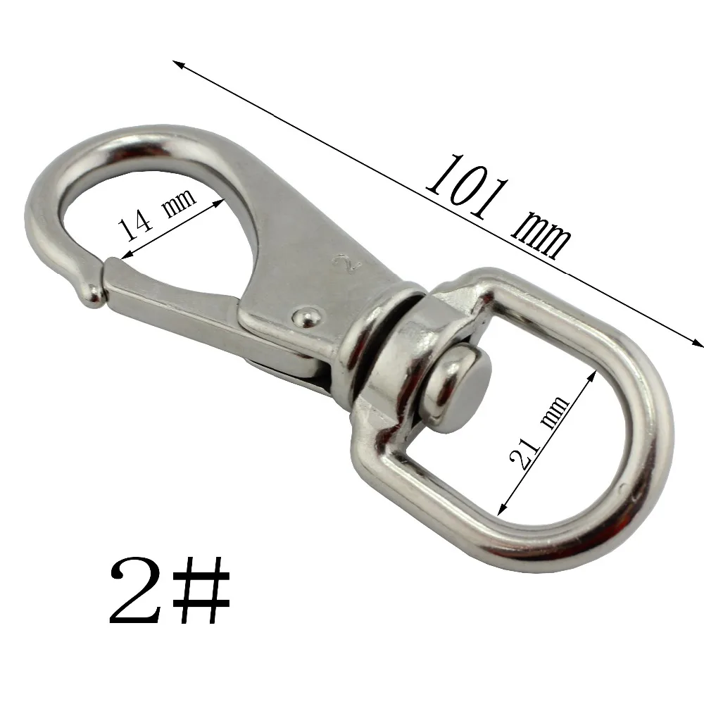 

2pcs 101mm Swivel Eye Spring Snap Hook Quick hook Chain Fastener Hook Carabiner Stainless Steel Hiking Camping