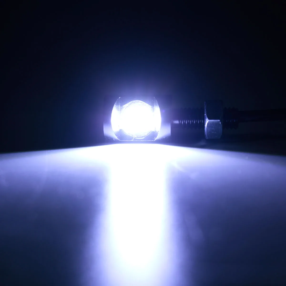 Белый Универсальный 12V 2LED SMD мотоциклов автомобиля номерной знак на шурупе-болте светильник лампа заднего фонаря - Испускаемый цвет: Белый