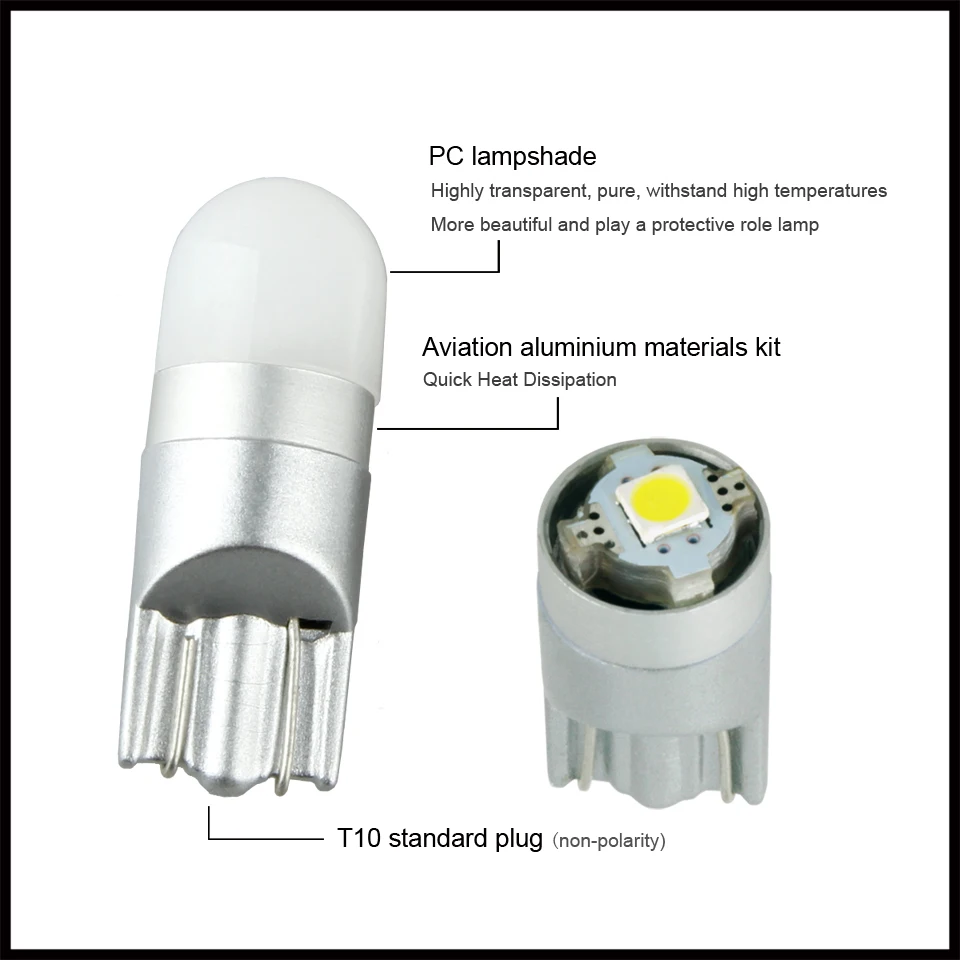 10 шт. T10 светодиодные лампы W5W 3030 SMD Led противотуманных фар автомобиля DRL 194 168