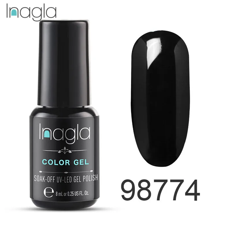 Лак для ногтей Inagla белый и черный Гель лак долговечный Светодиодный УФ