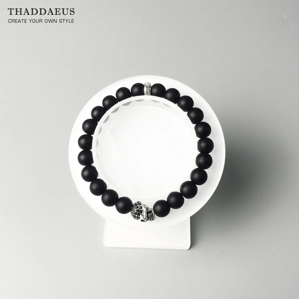 Браслет из бусин в виде черепа и обсидиана 8 мм ювелирные изделия сделай сам