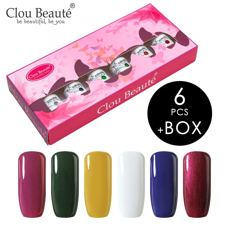 Clou Beaute 6 шт. гель лак для ногтей набор 8 мл Подарочная коробка УФ Гибридный гвоздь Art Vernis Полупостоянный впитывающий гель лак для ногтей - Цвет: ZH20-6pcs