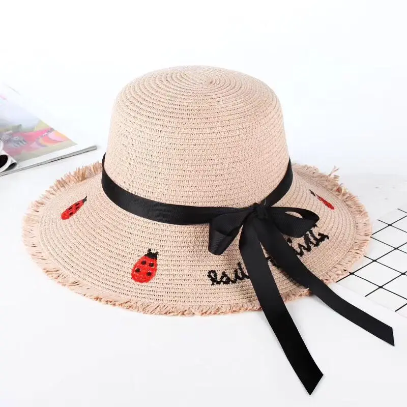 Летняя соломенная шляпа Raffia женская пляжная с широкими полями складная