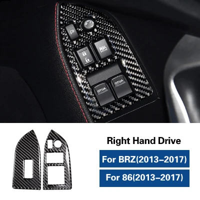 Right Hand Drive Автомобильный интерьер из углеродного волокна, декоративная рамка для кнопки, модификация, отделка, авто наклейки для Subaru BRZ Toyota 86 - Название цвета: Right Hand Drive