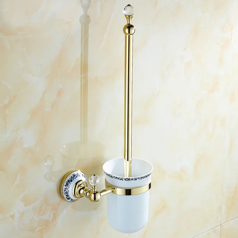 Free Shipping Wall Mounted Bathroom Accessories Crystal Toilet Brush Holder | Обустройство дома