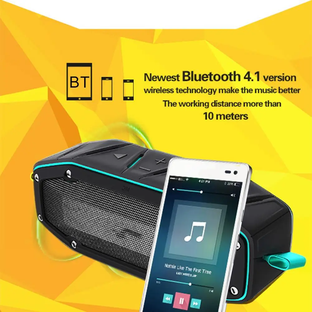IPX6 Водонепроницаемый Беспроводной Bluetooth динамик сабвуфер Открытый Кемпинг