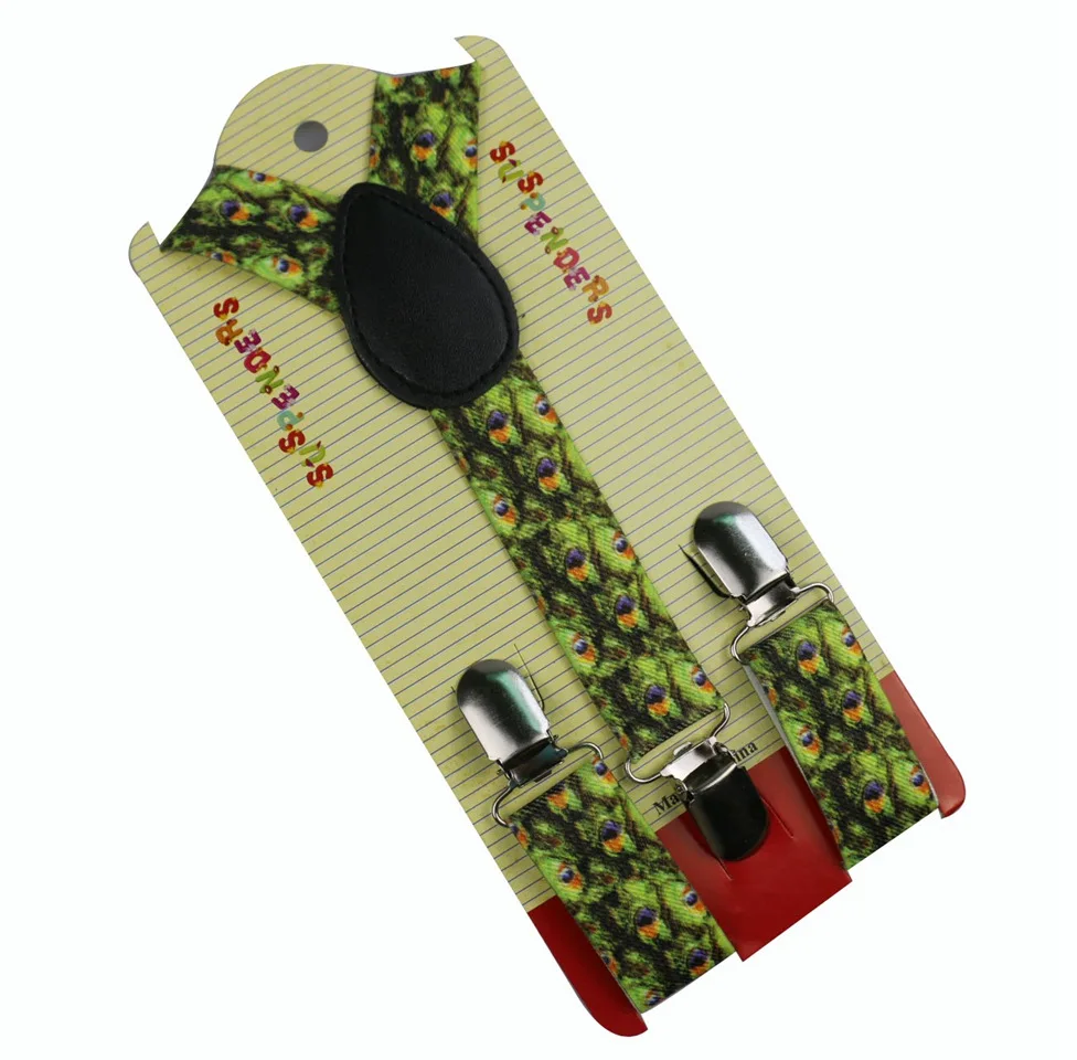 Winfox модное перо павлина регулируемые подтяжки для мальчиков малыша