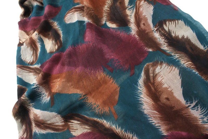 2016 Весна Лето Женщин Мода Полиэстер Перо шаблоны Шарф 180 см * 90 7 Цвета | Аксессуары