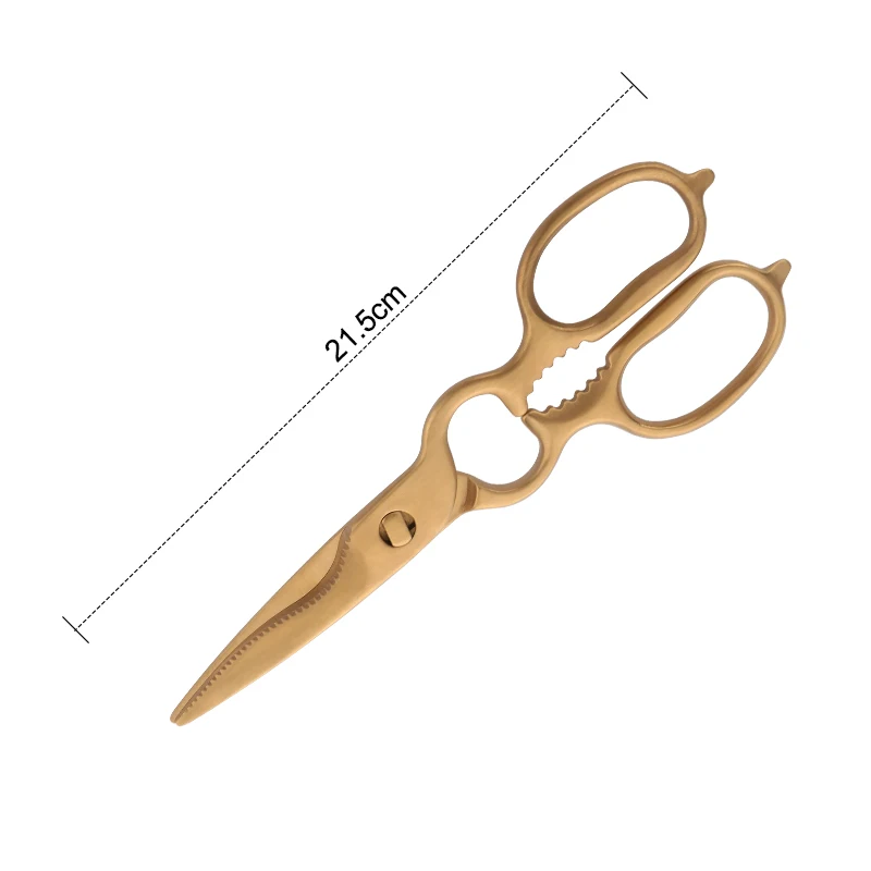 Design1 Gold-1Pc 1 шт. кухонные ножницы из нержавеющей стали, инструмент для мяса рыбы, Щелкунчик для бутылок, нож для костей, съемные кухонные инструменты - Цвет: Design1 Gold-1Pc