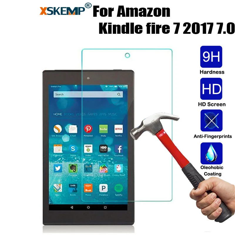 XSKEMP 0 3 мм прозрачное Настоящее Закаленное стекло для Amazon Kindle fire 7 2017 Ультра