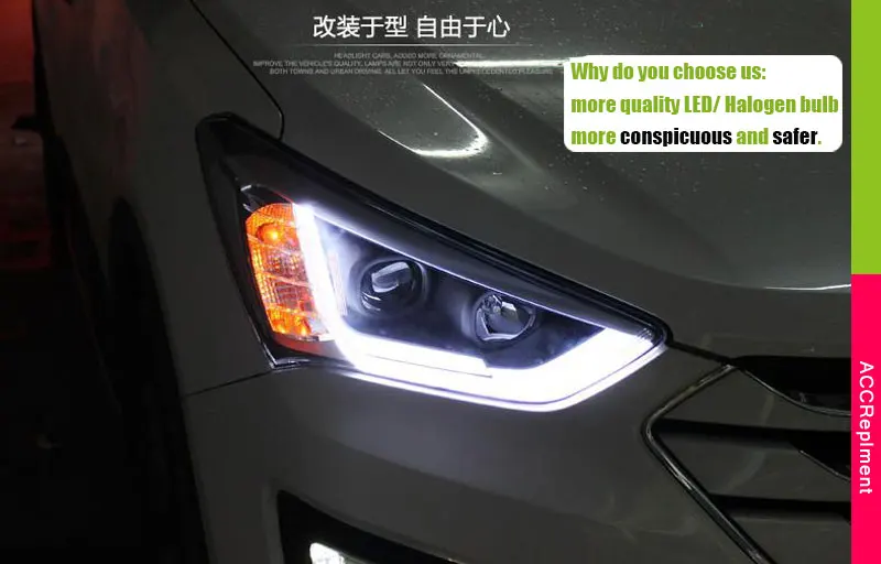 Автомобильный Стайлинг для нового Санта Фе светодиодный фары IX45 фары DRL Объектив двойной луч H7 HID XenonBi Xenon объектив