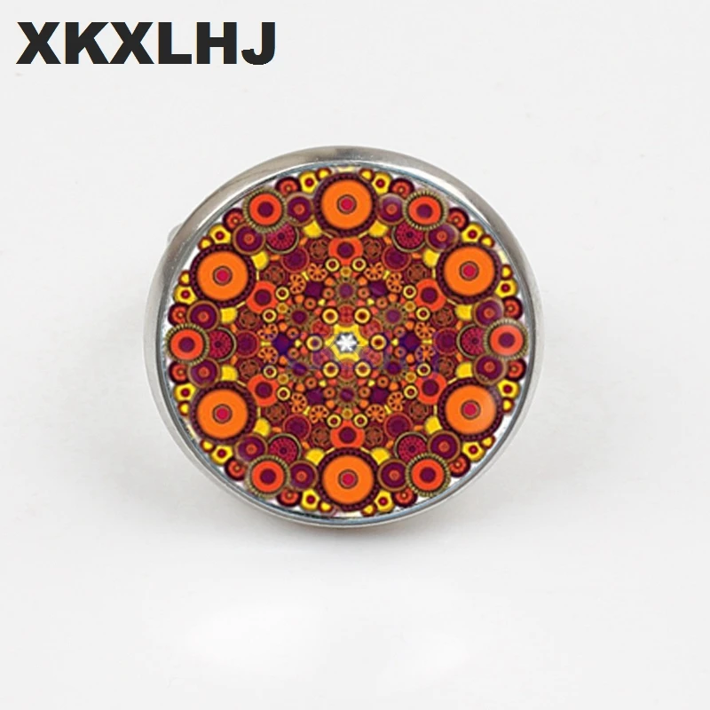 Новинка кольцо для йоги XKXLHJ стеклянное Выпуклое круглое в виде мандалы лотоса