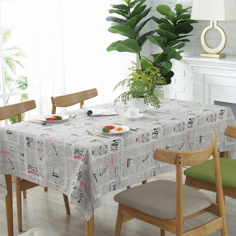 Европейская и американская английская Ретро газетная хлопковая скатерть для