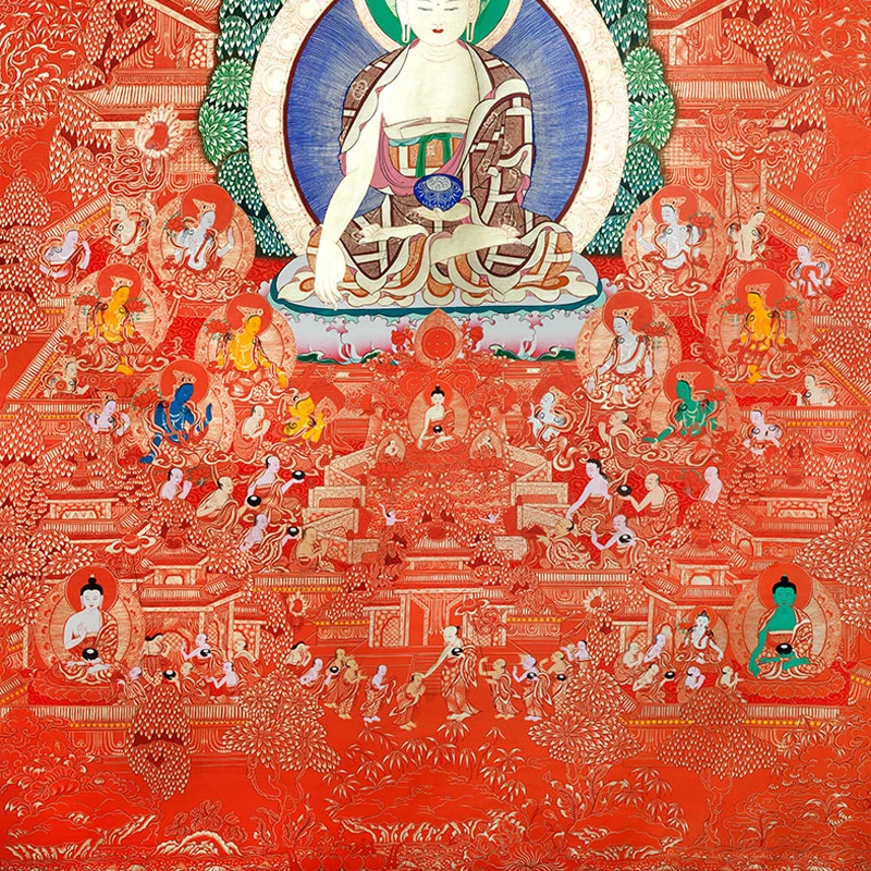 Buddhist Gift Living Room Hanging Painting Tangka Sakyamuni Pure Land Home Decoration | &amp Calligraphy