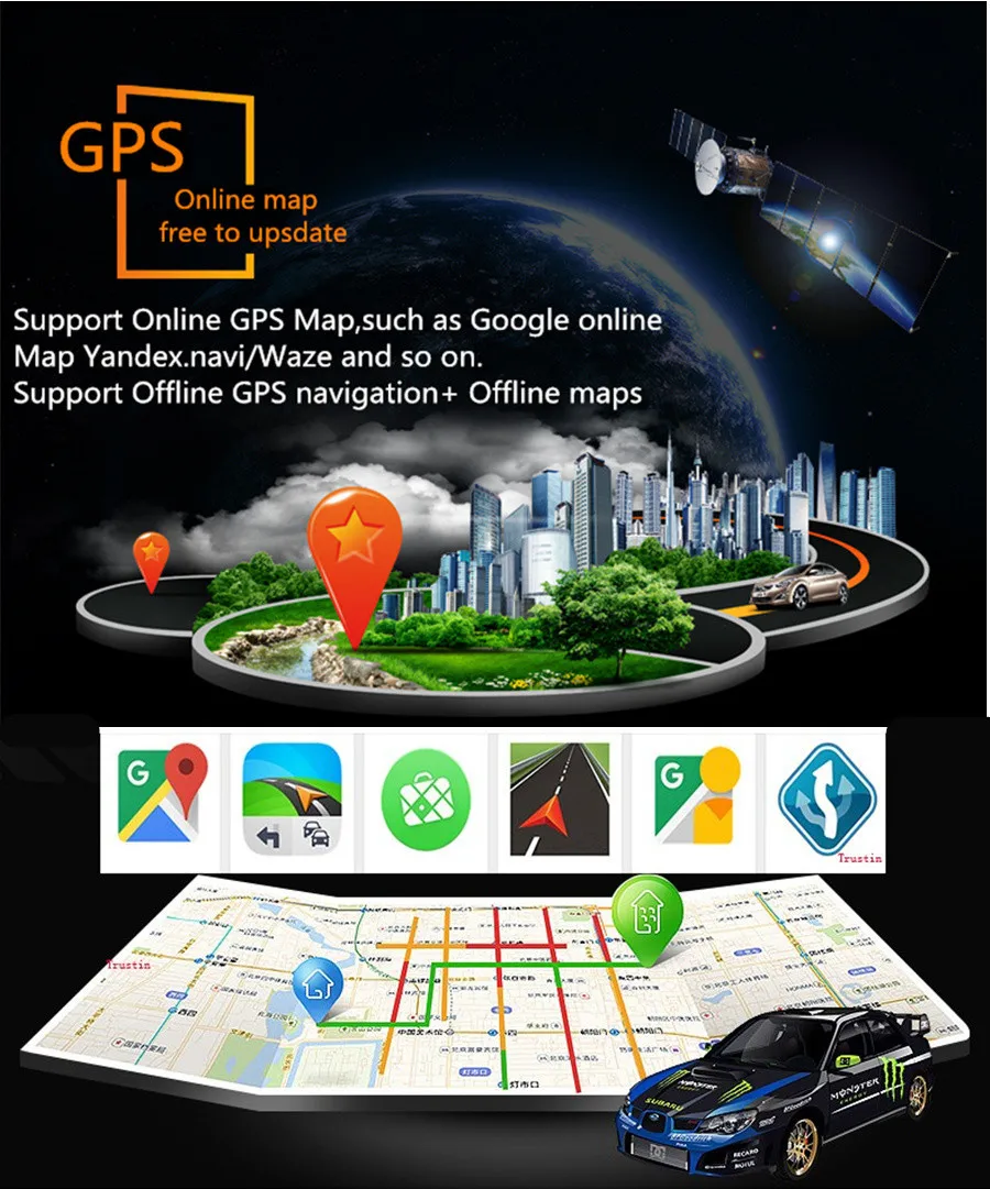 Универсальный сенсорный экран 7 &quot Android 8 0 автомобильный gps навигатор Wi Fi Bluetooth 4