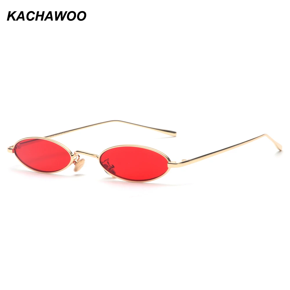 

Kachawoo wholesale 6pcs vintage small frame sunglasses men oval metal frame gold red mens retro sun glasses for women 2018 uv400