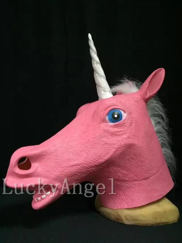 2016 Новинка ближайшие Хэллоуин животных Маски для век красный латекс Единорог