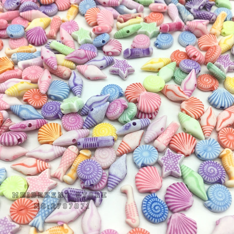 Акриловые бусины серии океана для изготовления ювелирных изделий маленькая