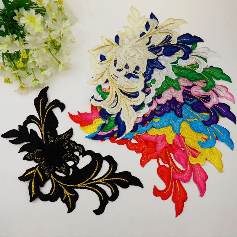 diy Red Peony Flower Venise Lace Collar Applique Patches Neckline Fabric Embroidered For Accessories Arts Crafts Sewing | Дом и сад
