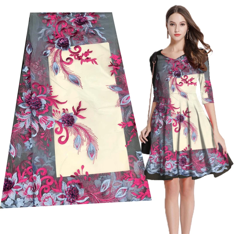 2019 Новый 3D кружевной ткани в африканском стиле тюль кружева Высокое качество