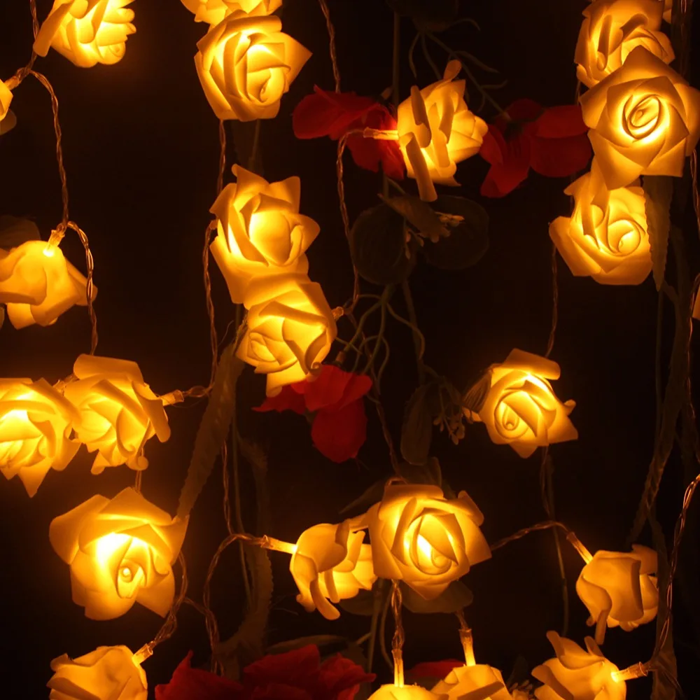 2017 День святого валентина Батареи Праздник Розы Света Шнура СИД Ferias Роза