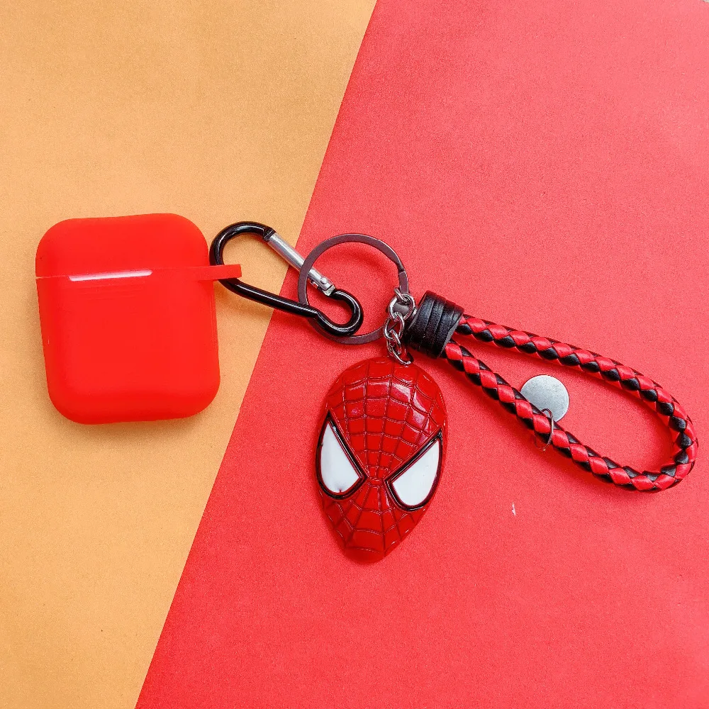 Силиконовый чехол для наушников с супергероями Marvel, Железным человеком, Суперменом, человеком-пауком, черной пантерой для Apple, аксессуары для airpods